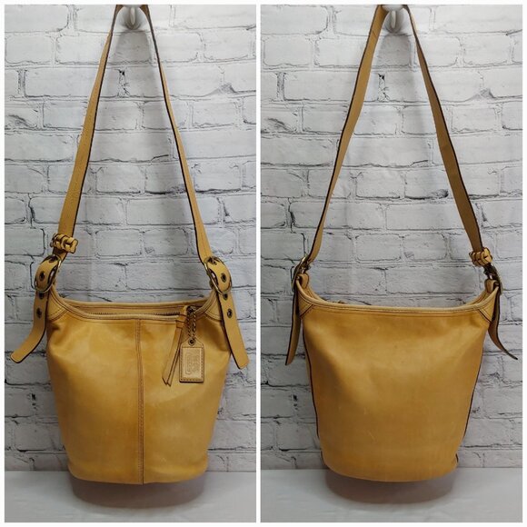 COACH 'BLEEKER COBBLESTONE' LEATHER DUFFLE SHOULDER BAG ALLOY HARDWARE BUCKLES - Picture 6 of 16